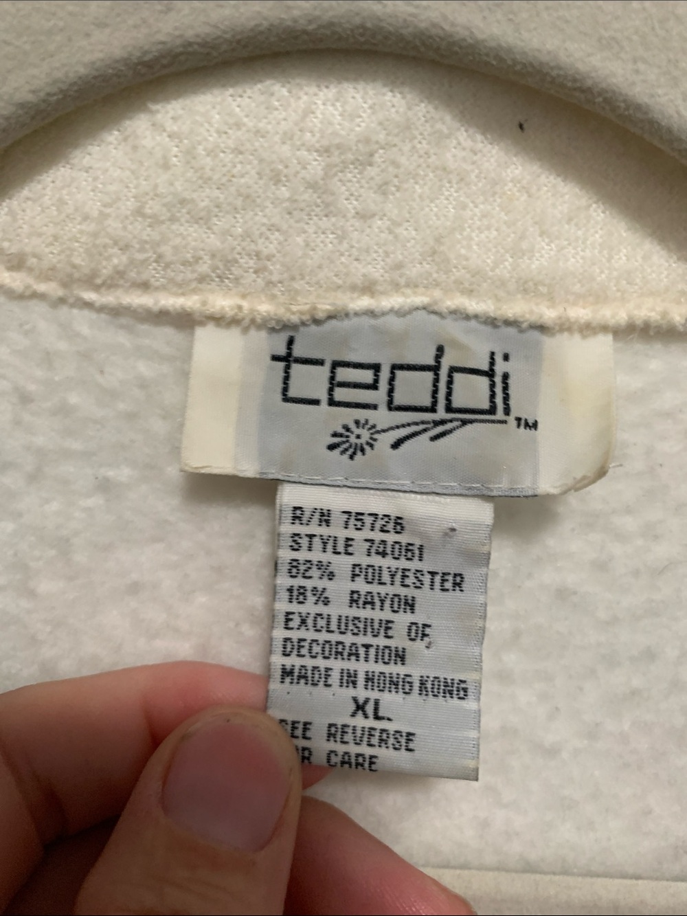 Vintage Teddi Two-Tone Green & Cream Embroidered Teddy Jacket - Picture 2 of 7